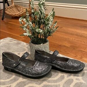 Alegria Black Glitter Mary Jane Shoes